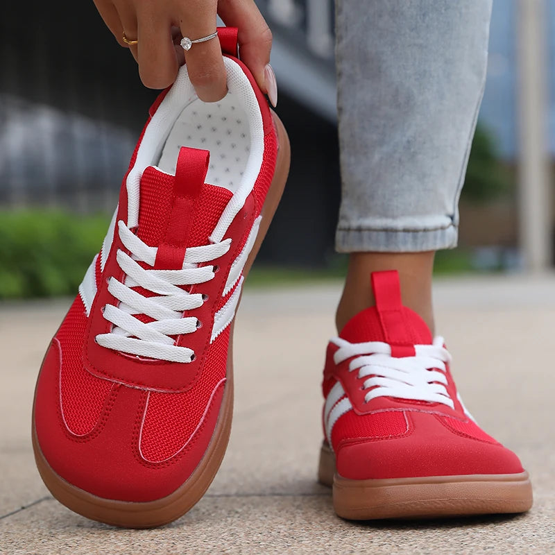 Women's Wide Foot Sports Shoes, German Training Shoes Trendy Shoes Minimalist Retro Fashion Breathable Mesh Casual Walking Shoes