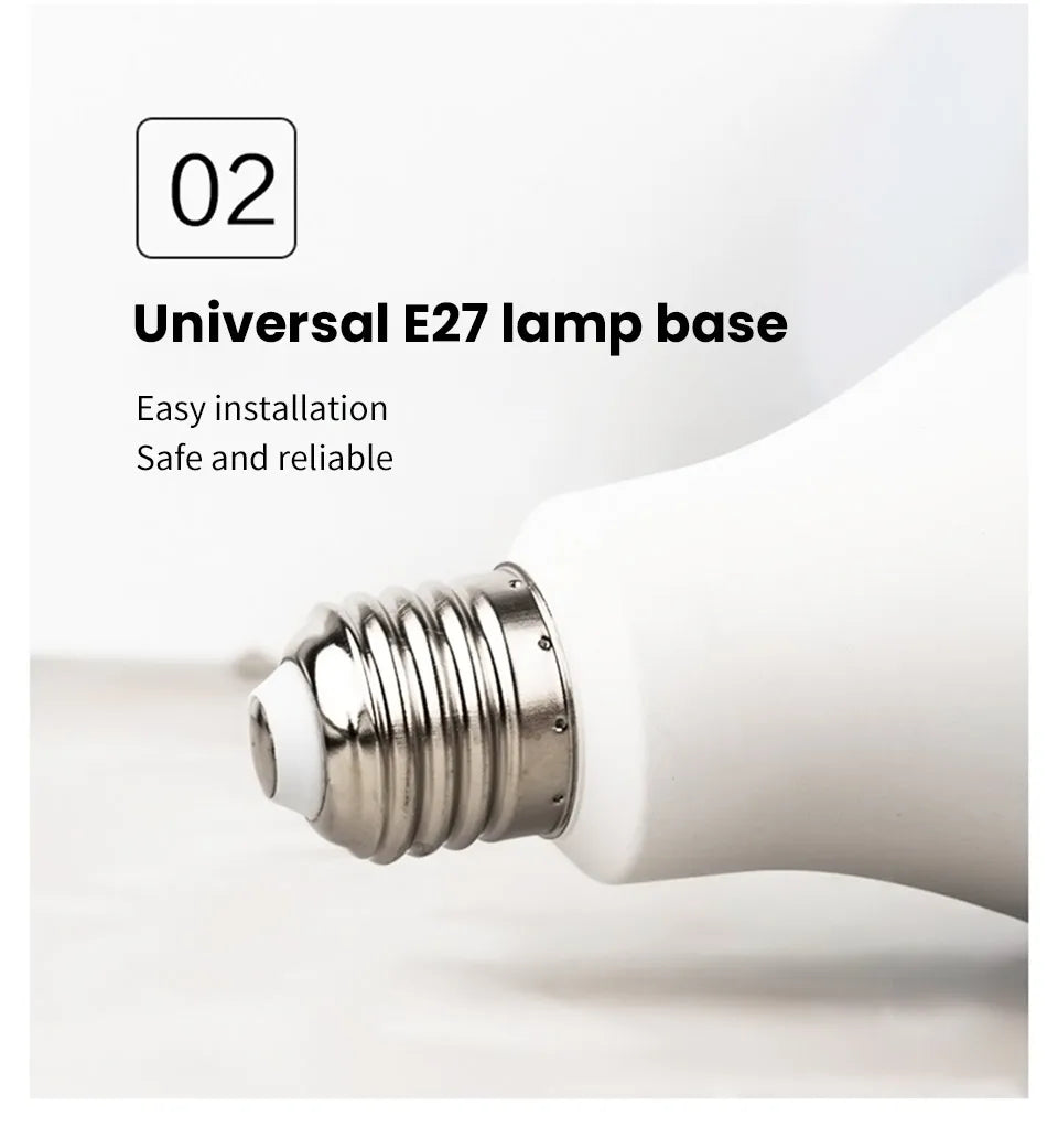 2PCS LED Bulb Light E27 12W Radar Motion Sensor 220V White Lamp Working at Night Auto On for Home Living Room Stairs Pathway