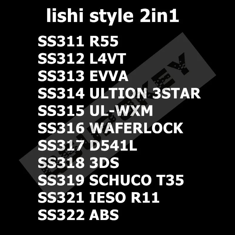 NewDiscount  Lishi style 2in1 SS311 SS312 SS313 ss321 ss315 For R55 L4VT EVVA UL LOCK D541L 3DS R11 ABS