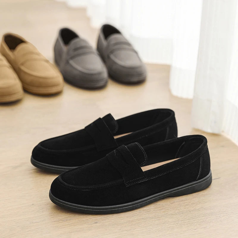 Hot Sale Men's Slip On Loafers Preppy Lightweight Breathable Comfort Outdoor Flats Non-Slip Soft Sole Casual Daily Walking Shoes
