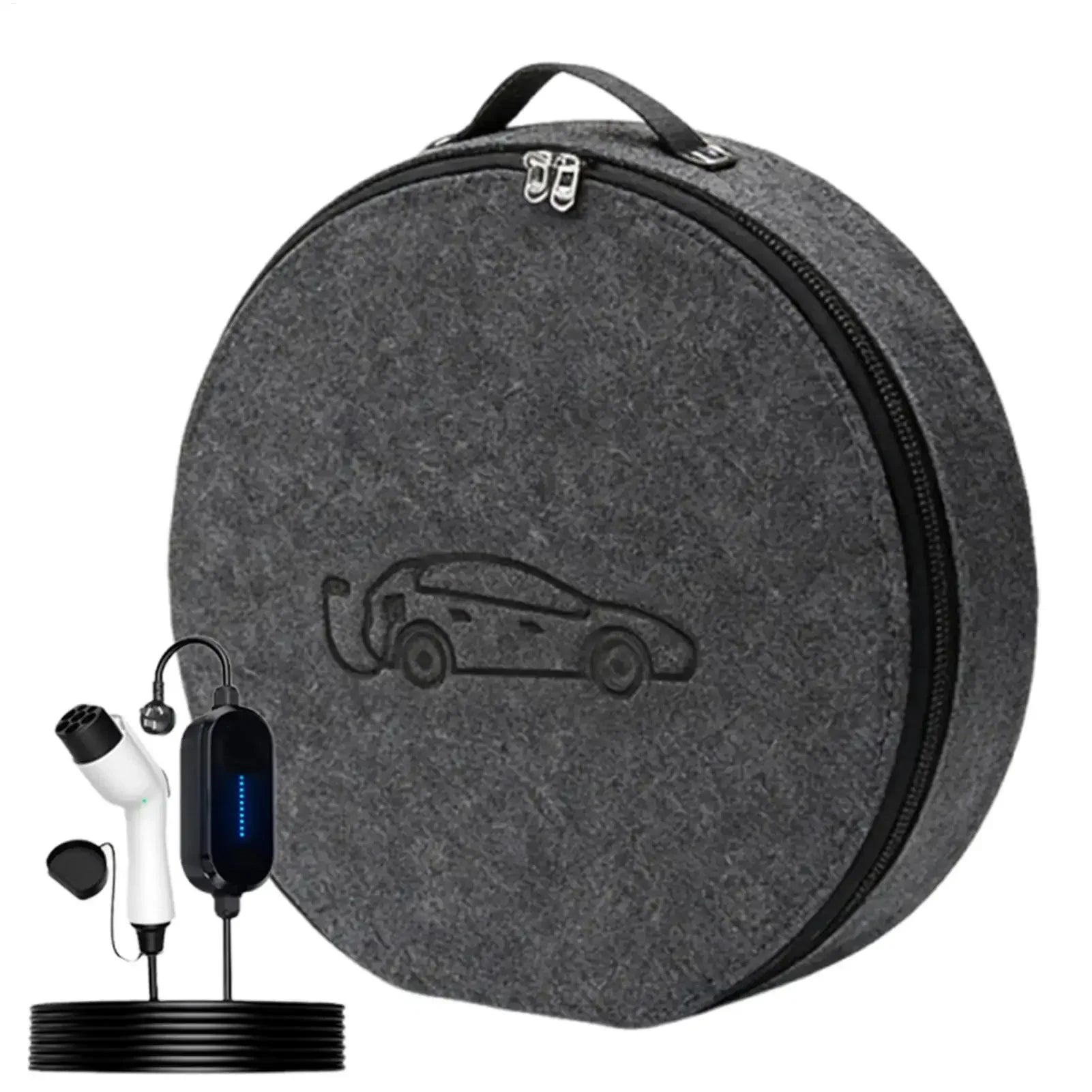New Energy Vehicle Charging Gun Storage Bag Portable EV Charger Cable Bag Waterproof Auto EV Charging Jumper Storage Bag