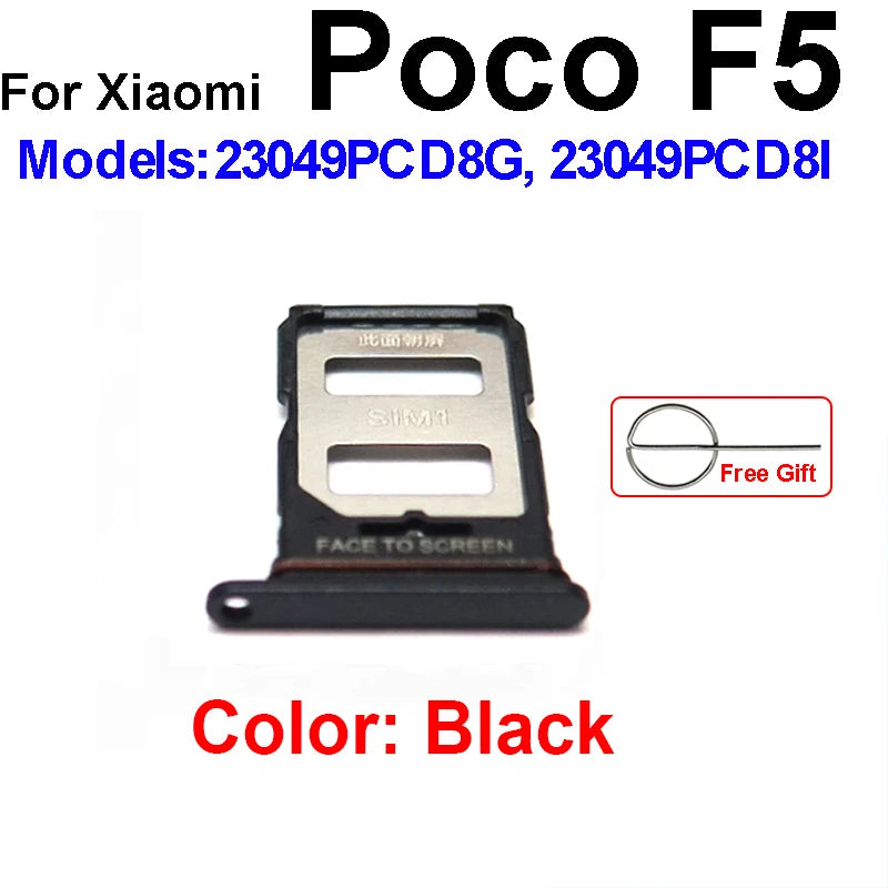 Sim Card Tray Holder For Xiaomi Poco X5 F5 Pro M5 M5s SIM Card Slot Holder Socket Reader Adapter Replacement Repair Parts