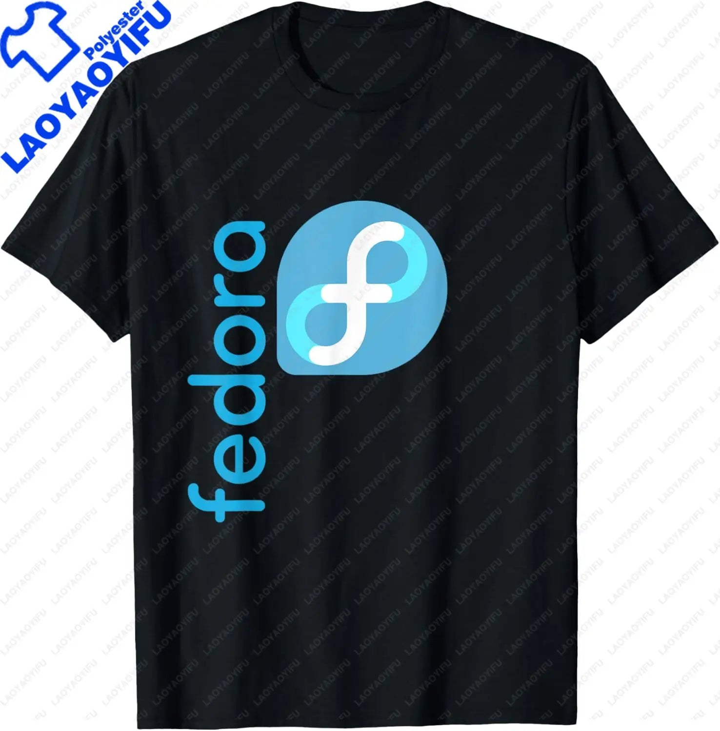 Linux Fedora T-Shirt White Tagline & Logo Open Source OS Tee T-Shirt Unisex Summer Streetwear Tops Men's Clothing Ropa Hombre