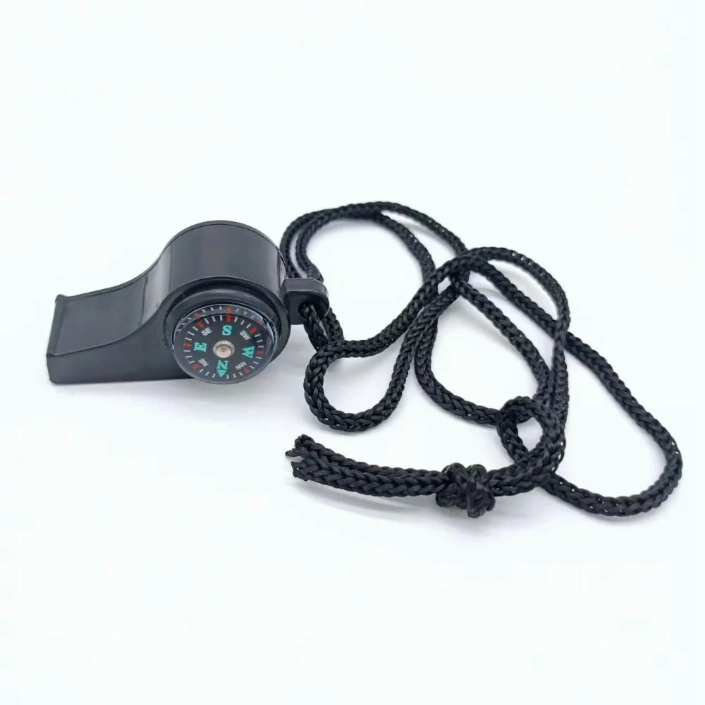 3-in-1 Outdoor Emergency Whistle with Compass and Thermometer, Convenient to Carry, Suitable for Camping and Hiking
