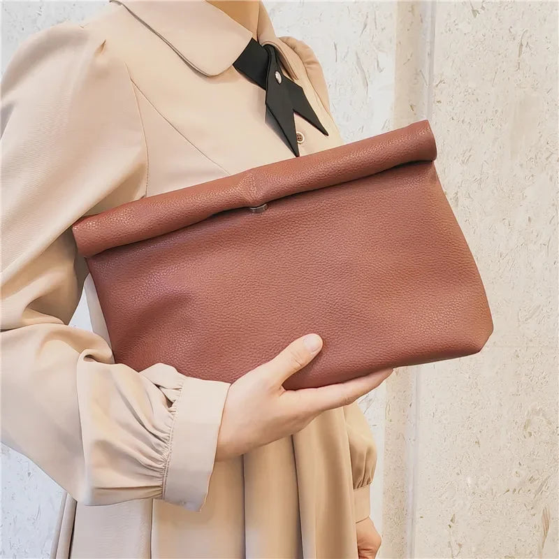 Casual Women Clutches Soft PU Leather Lady Evening Bags Trend Party Girl Envelope Bag Phone Laptop Bags Handbag Bolso