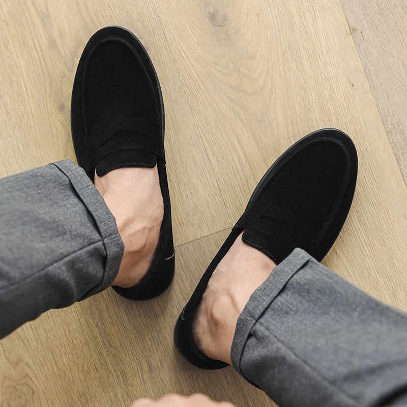 Hot Sale Men's Slip On Loafers Preppy Lightweight Breathable Comfort Outdoor Flats Non-Slip Soft Sole Casual Daily Walking Shoes