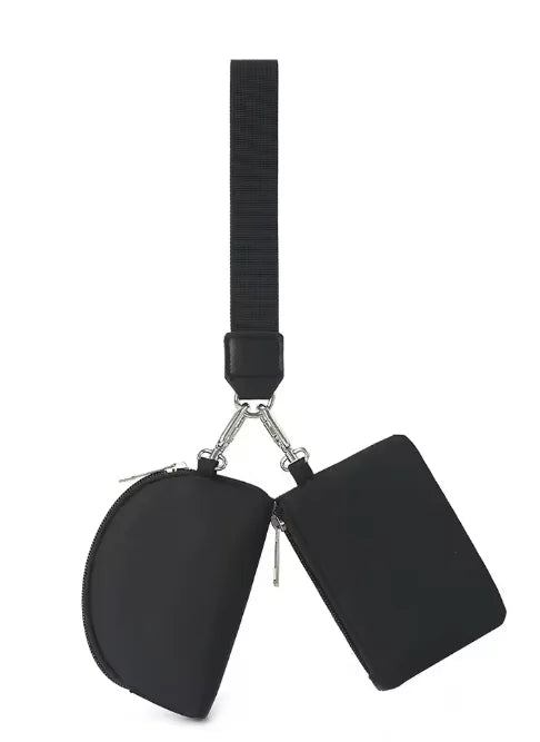 Pomelo Best Wristlet Wallet for Women Double Pouch Zipper Wrist Bag Portable Small Clutch Purse for Daily Use
