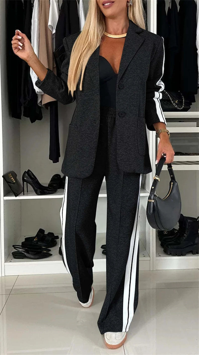Streetwear 2 Piece Sets Women Outfit Spring Fall Clothes 2024 Women Blazer Coat Top and Pants Sets Casual Blazers Suit Woman Set