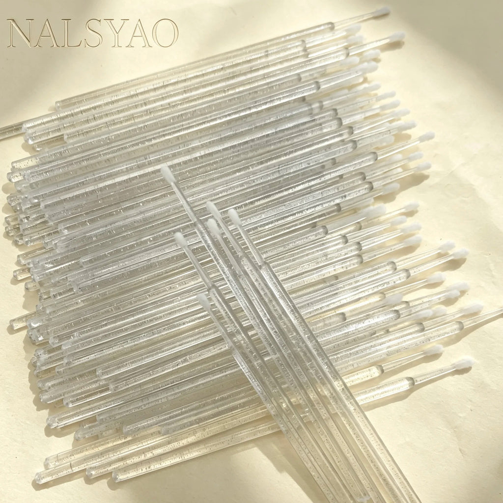 100/500Pcs Crystal Micro Applicator Brush for Eyelash Extension, Micro Cotton Swabs, Lips Mascara Wands, Pink Microbrush, Lash Lift