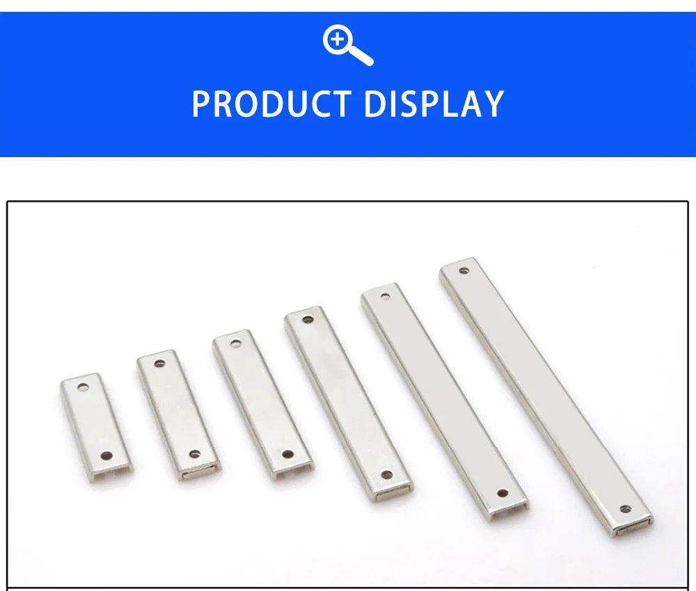 L10~L120 Strong Square Pot Magnet  Long Magnetic Tool Carrier With Hole Magnetic Holder For Home Office DIY