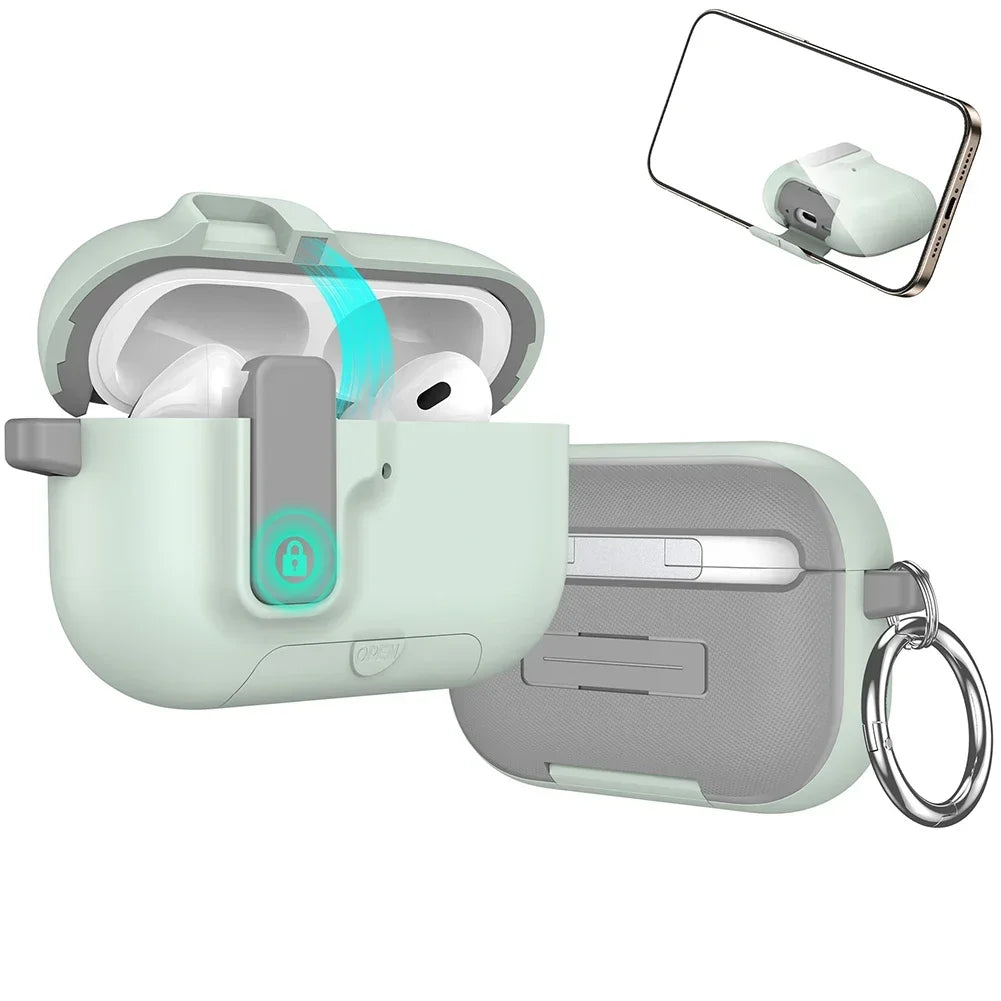 For Airpods Pro 3 Case with Automatic Lock & Cleaning Kit Phone Stand Design Protective Case Cover for Airpods Pro 3