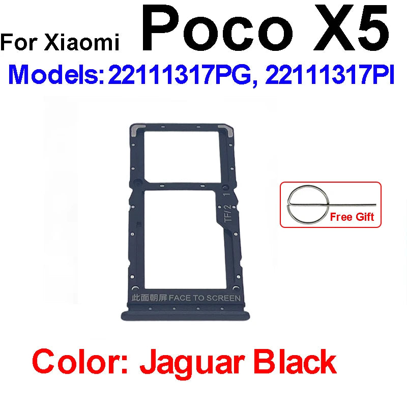 Sim Card Tray Holder For Xiaomi Poco X5 F5 Pro M5 M5s SIM Card Slot Holder Socket Reader Adapter Replacement Repair Parts