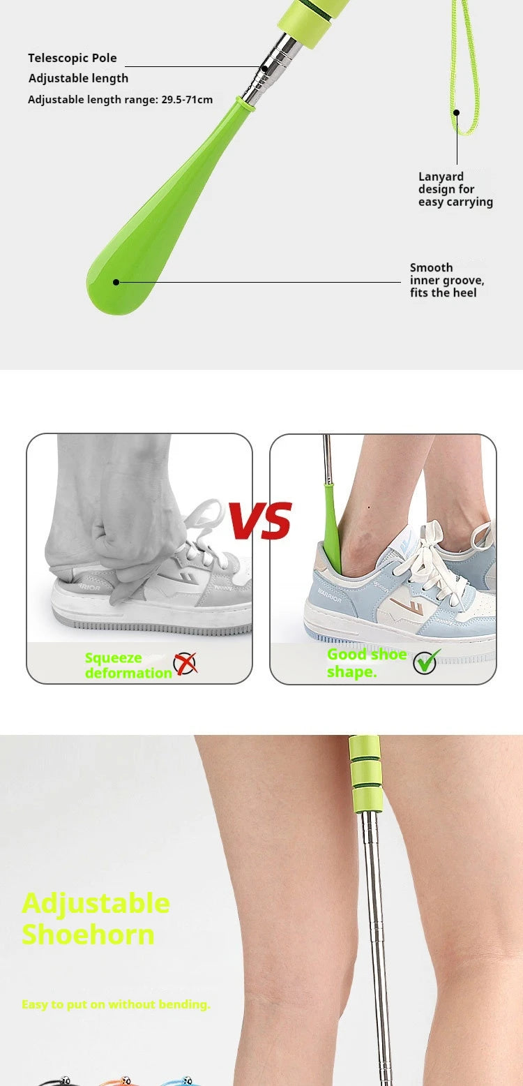 Stretchable Long Shoe horns 30cm-71cm Metal Shoehorn pregnant woman elderly Shoe spoon household Shoe spatula 1Pcs/2Pcs