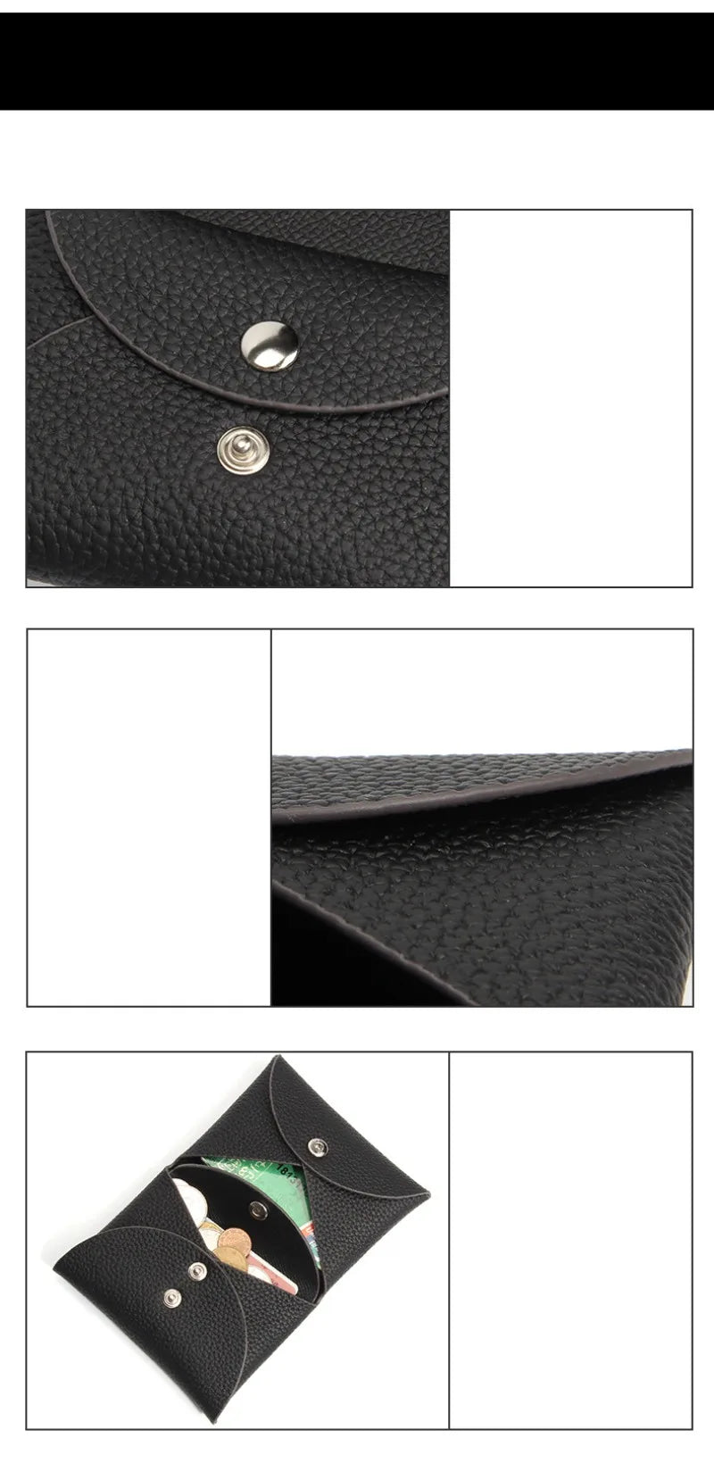 Cowhide Mini Envelope Card Bag Women's Business Card Holder Credit Cards Document Bag Coin Purse Designer Classic Card Bag