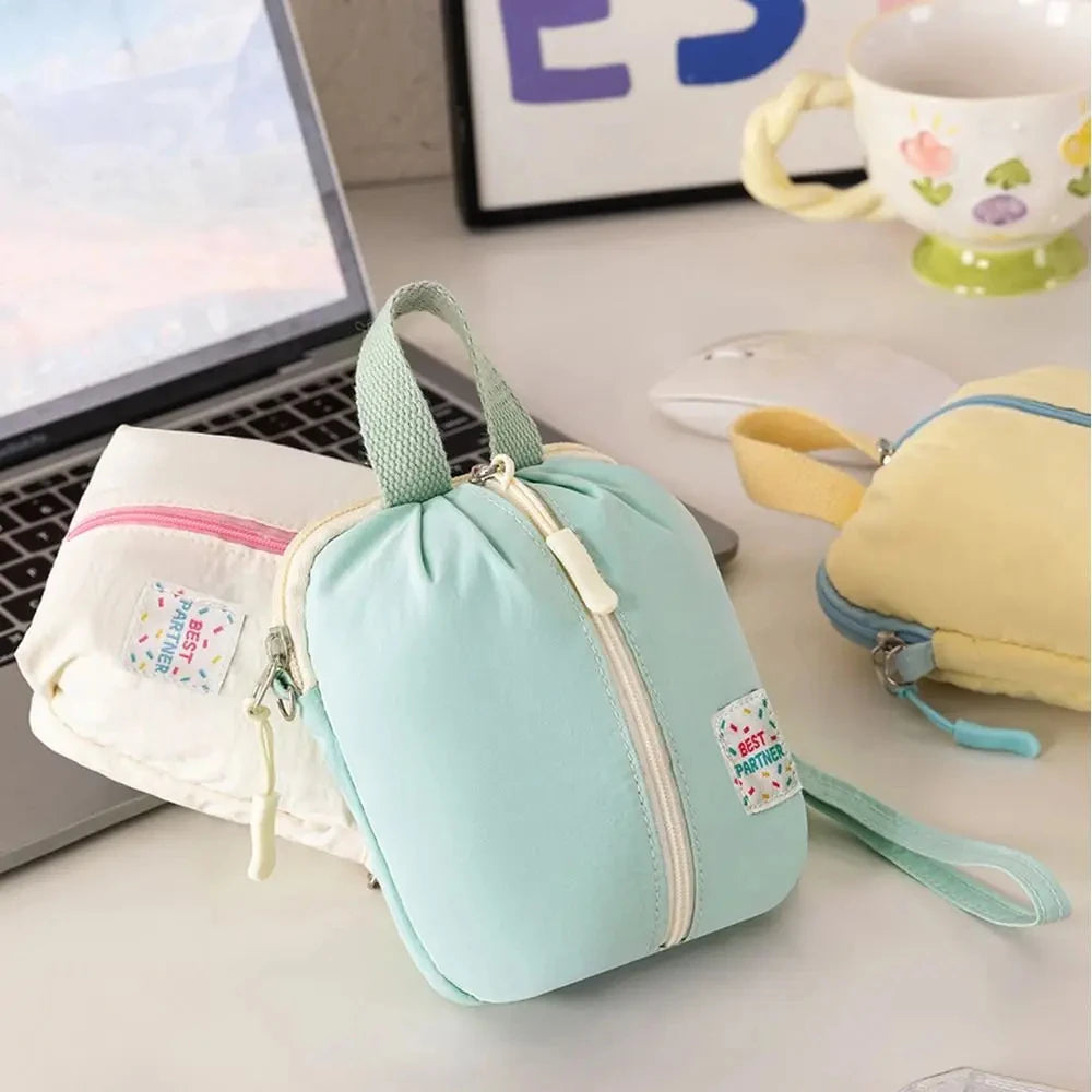 Portable Small Sanitary Pad Storage Bag Macaron Travel Toiletry Cosmetic Case Makeup Organizer Versatile