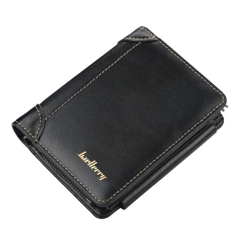 Baellerry PU-Leder Herren Geldbörsen Hohe Qualität Reißverschluss Kurzes Design Kartenhalter Herren Geldbörse Vintage Münzhalter Herren Geldbörsen