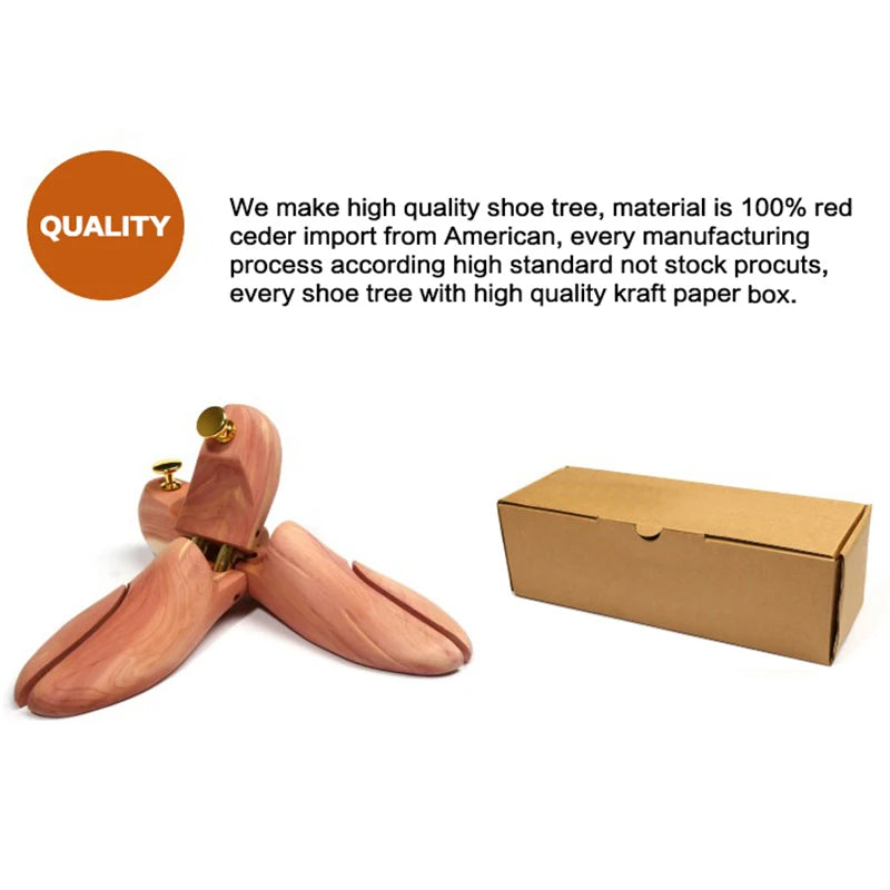 Men's and Women's Twin Tube Adjustable Red Cedar Shoe Tree Wood Shoe Tree