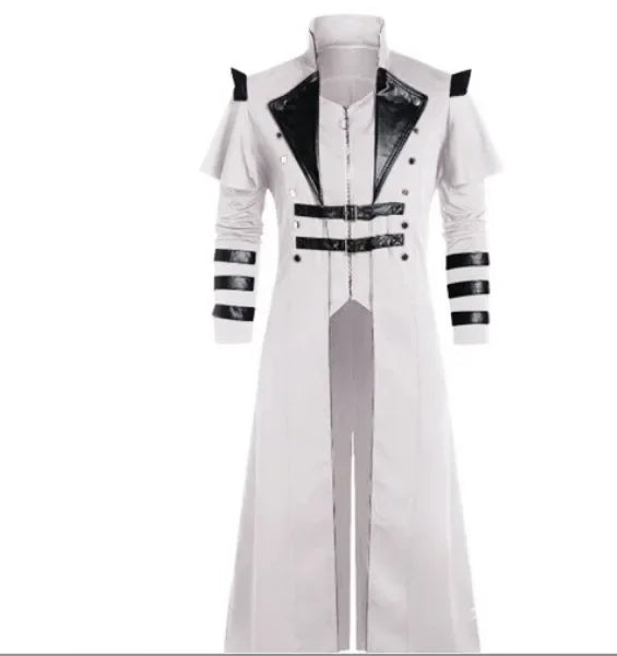 Medieval Court Banquet Long Zipper Split Stage Performance Props Clothes Men's Coat Style Fashionable and Elegant Design