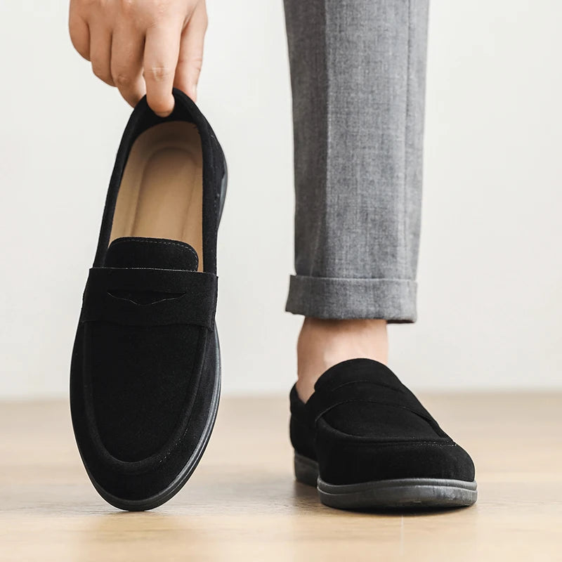 Hot Sale Men's Slip On Loafers Preppy Lightweight Breathable Comfort Outdoor Flats Non-Slip Soft Sole Casual Daily Walking Shoes