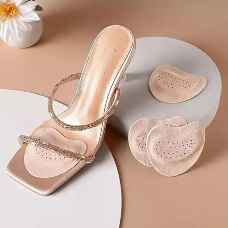 4PCS Sandals Anti-slip Stickers Leather Forefoot Pad Women High Heels Pain Relief Insert Insoles Toe Cushion Foot Care Shoes Pad