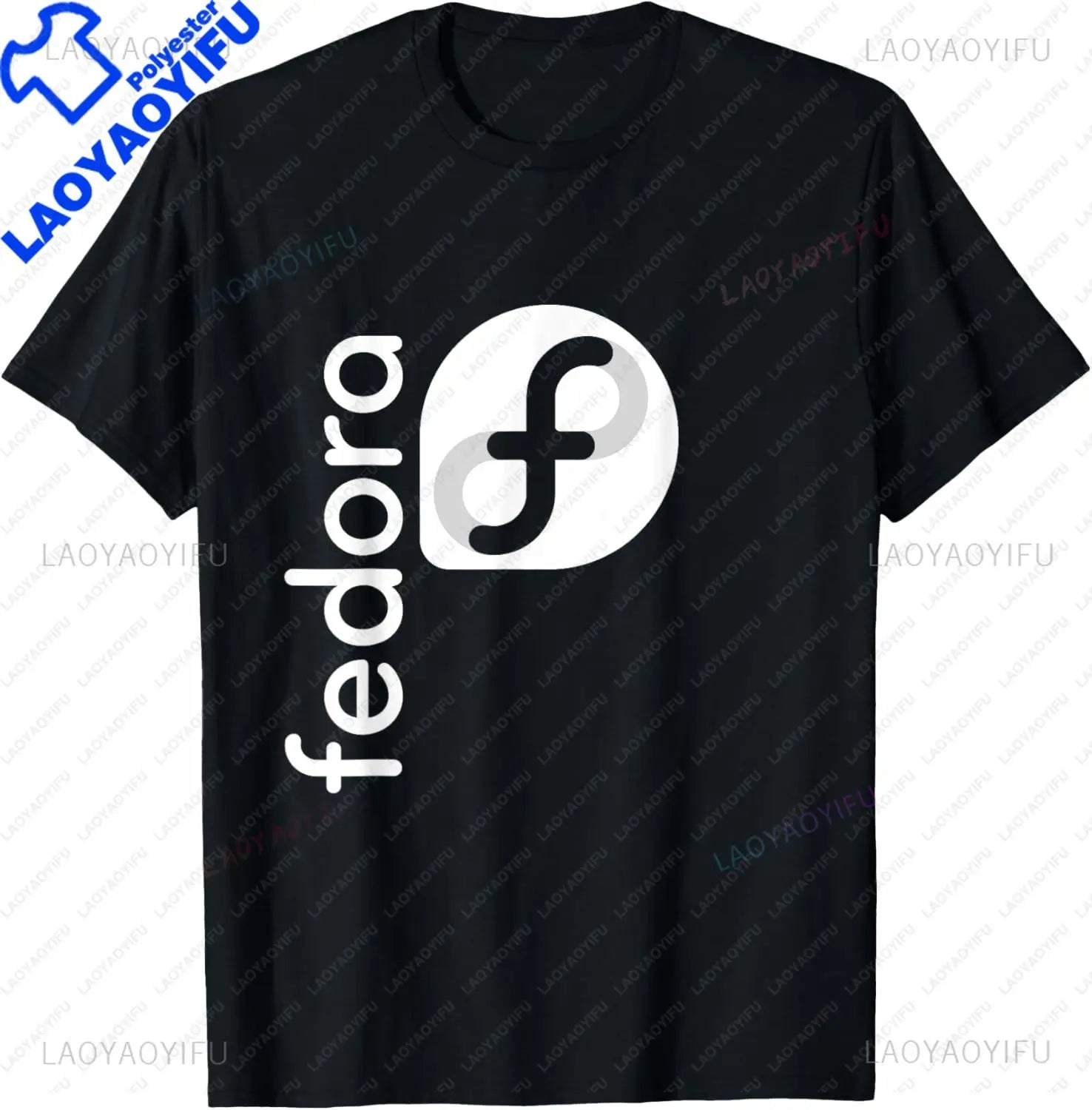 Linux Fedora T-Shirt White Tagline & Logo Open Source OS Tee T-Shirt Unisex Summer Streetwear Tops Men's Clothing Ropa Hombre