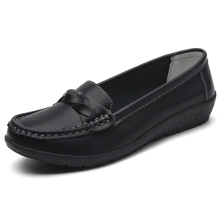 Shoes Women 2025 New Loafers Slip On Flats Leather Shoes Woman Comfortable Flat Shoes Women White Zapatos Mujer Women's Footwear