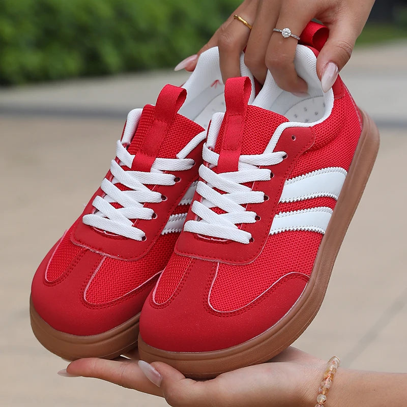 Women's Wide Foot Sports Shoes, German Training Shoes Trendy Shoes Minimalist Retro Fashion Breathable Mesh Casual Walking Shoes