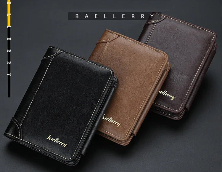 Baellerry PU Leather Men Wallets High Quality Zipper Short Desigh Card Holder Male Purse Vintage Coin Holder Men Wallets