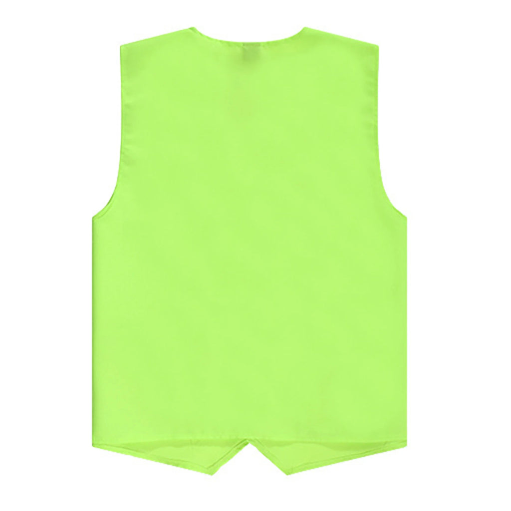 Kids Boys Girls Button Volunteer Vest Solid Color V Neck Sleeveless Waistcoat Volunteers School Camp Activities Uniform