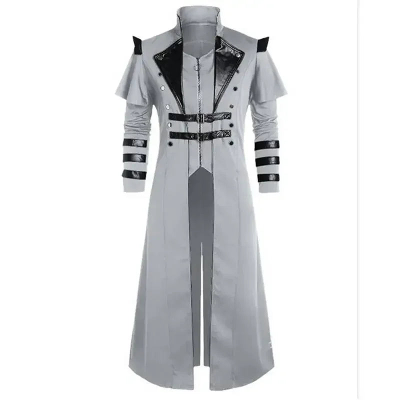 Medieval Court Banquet Long Zipper Split Stage Performance Props Clothes Men's Coat Style Fashionable and Elegant Design