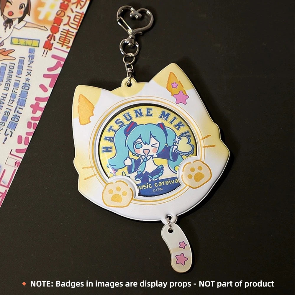 Kawaii Cat Ear Badge Protector Keychain For Women Charm Anime PVC Bag Display With Tail Collection Young Girls Jewelry Gift N927