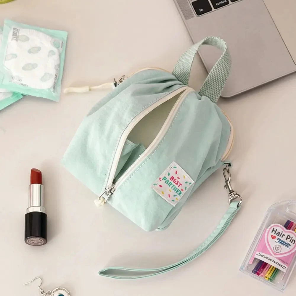 Portable Small Sanitary Pad Storage Bag Macaron Travel Toiletry Cosmetic Case Makeup Organizer Versatile
