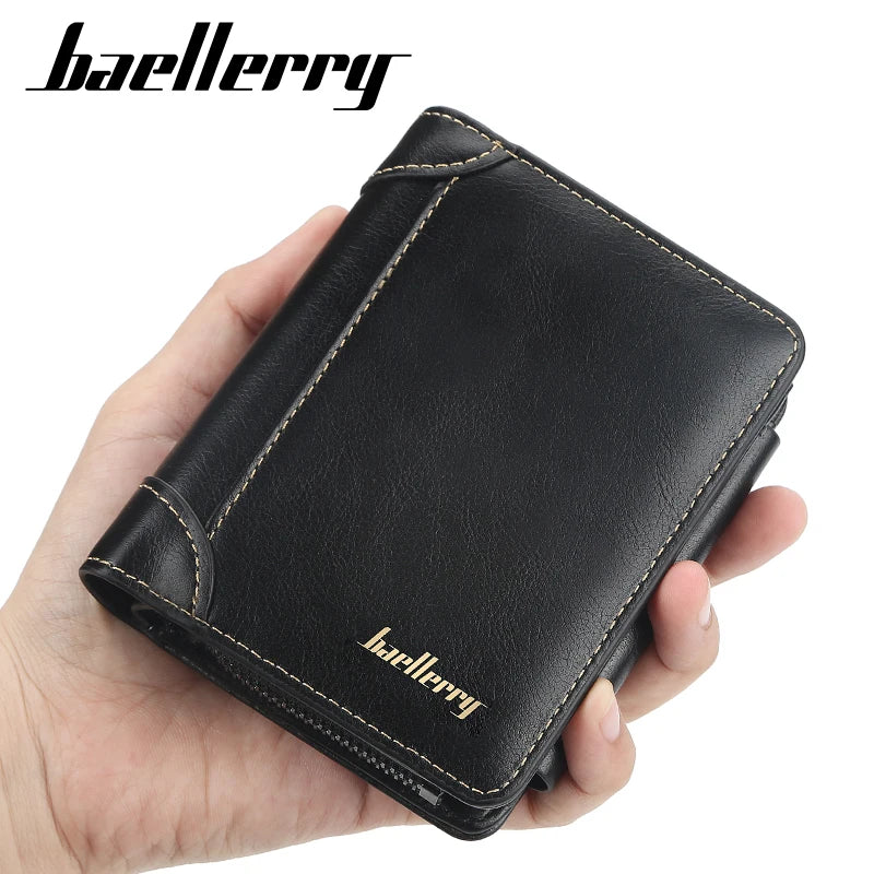 Baellerry PU Leather Men Wallets High Quality Zipper Short Desigh Card Holder Male Purse Vintage Coin Holder Men Wallets
