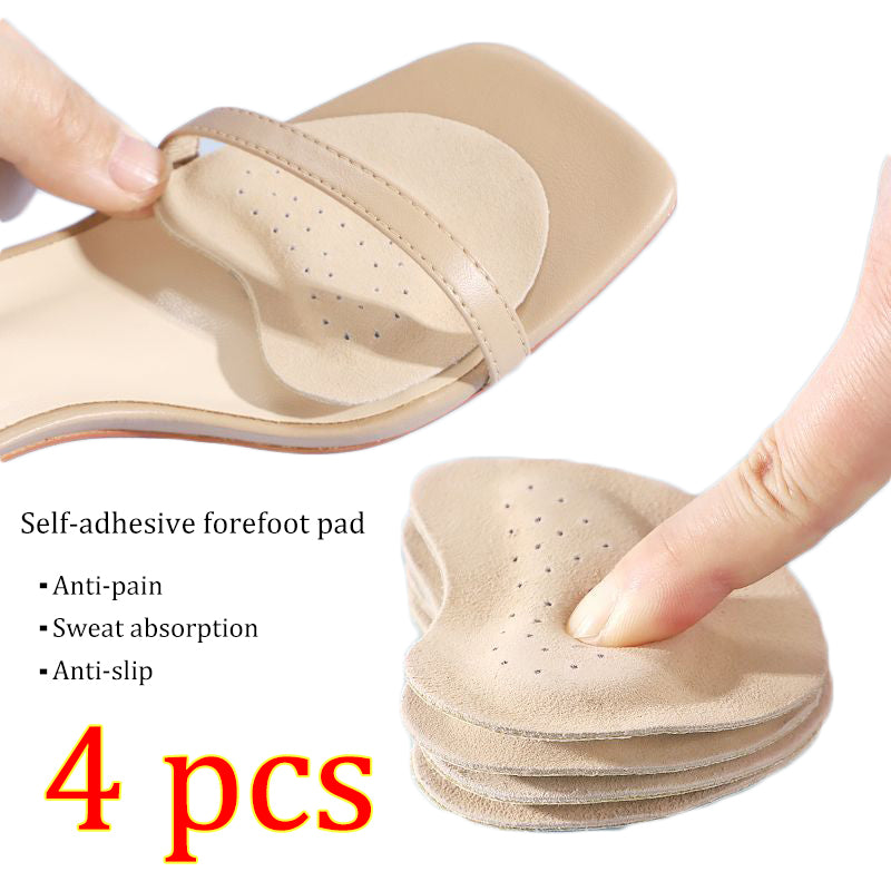 Leather Forefoot Pads for Women's Sandals, High Heels, Non-slip Shoe Insoles, Inserts, Adhesive Anti-Slip Stickers