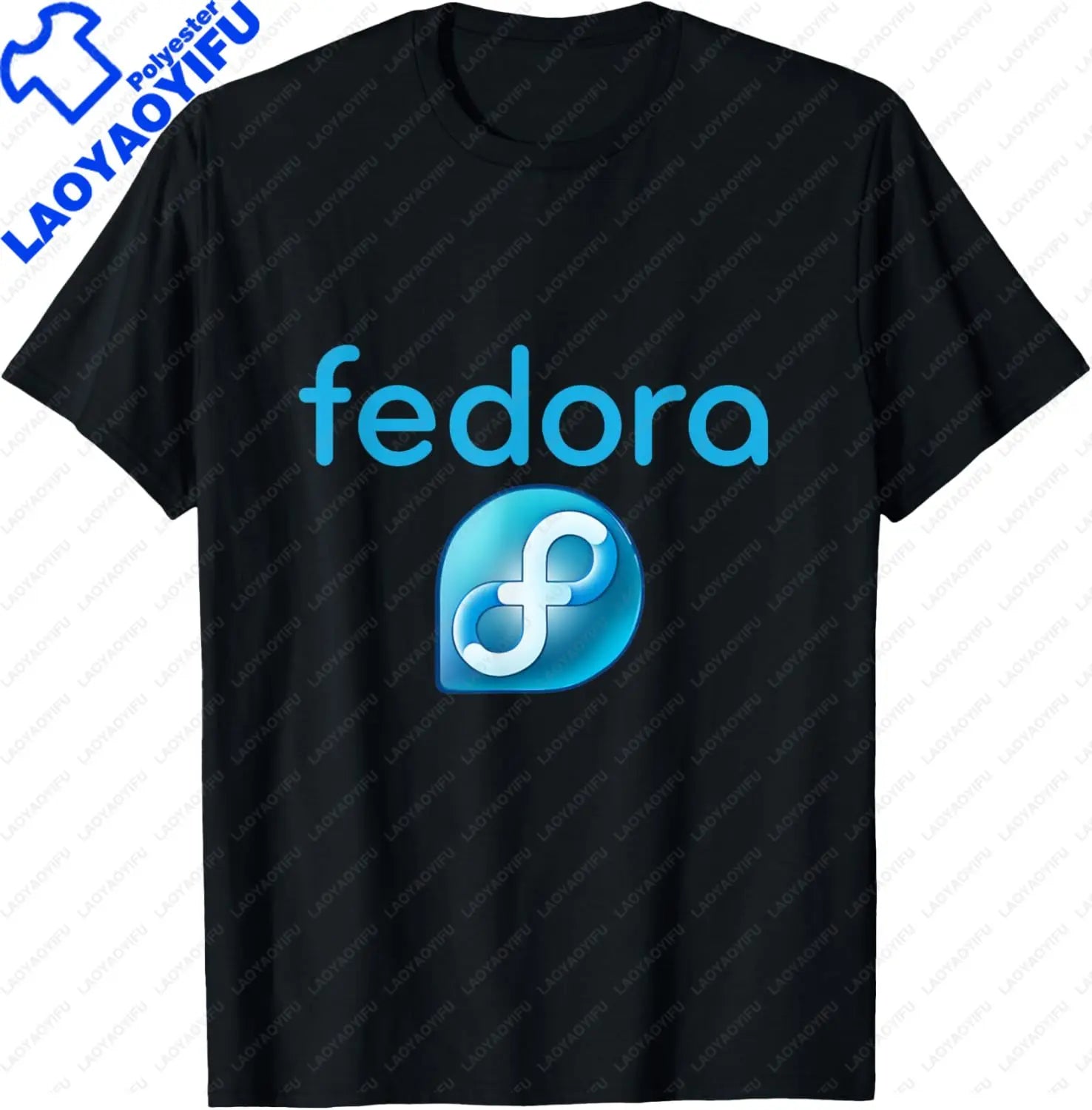 Linux Fedora T-Shirt White Tagline & Logo Open Source OS Tee T-Shirt Unisex Summer Streetwear Tops Men's Clothing Ropa Hombre