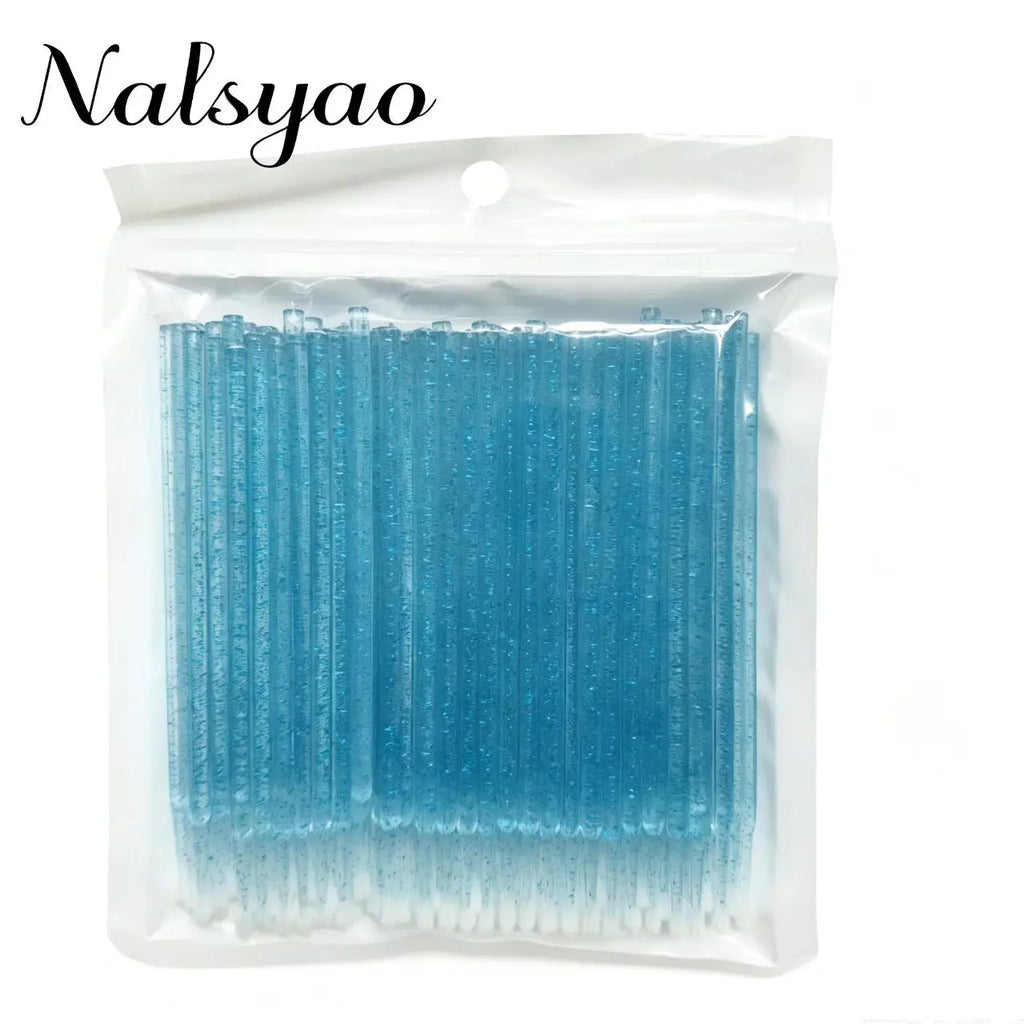 100/500Pcs Crystal Micro Applicator Brush for Eyelash Extension, Micro Cotton Swabs, Lips Mascara Wands, Pink Microbrush, Lash Lift