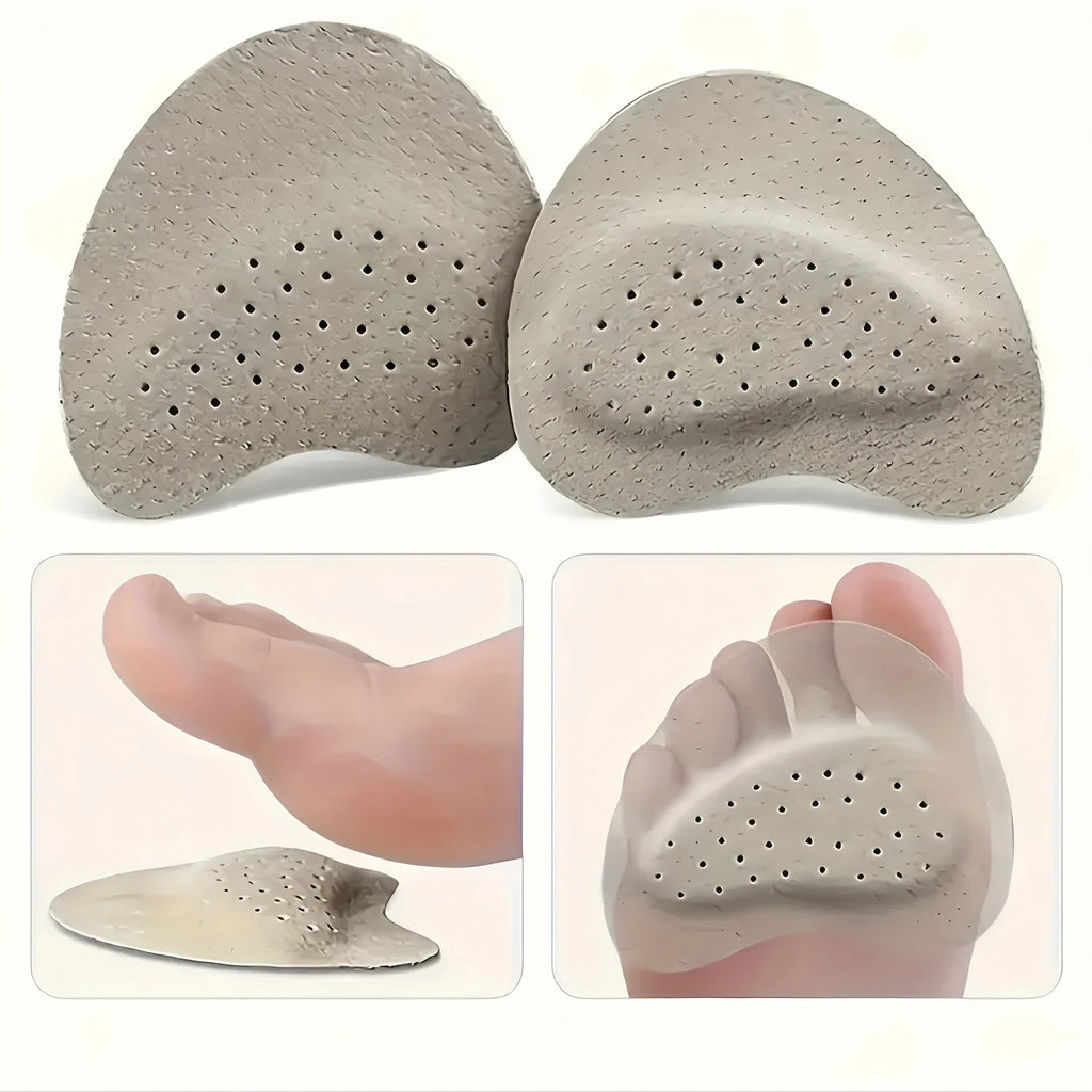 Forefoot Pads, High-Quality Leather, Self-Adhesive Half-Size Insoles, Shock-Absorbing, Breathable for Sandals & High Heels