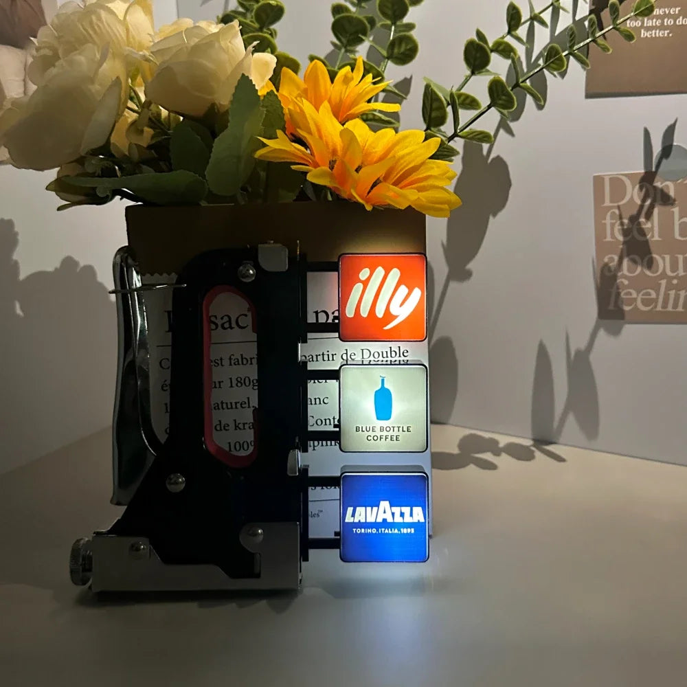 World Classic Coffee Brands Light Sign Refrigerator Magnet Coffee Machine Decor Arabica Lavazza Illy Blue Bottle Peet's Coffee