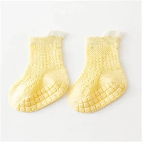 3 Pairs/lot RAISE 6 Colored Non-slip Baby Girl Socks Breathable Thin Infant Girl Cotton Socks Kids Mesh Socks Children's Sock Kit