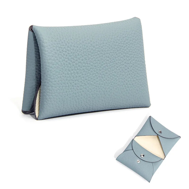 Cowhide Mini Envelope Card Bag Women's Business Card Holder Credit Cards Document Bag Coin Purse Designer Classic Card Bag