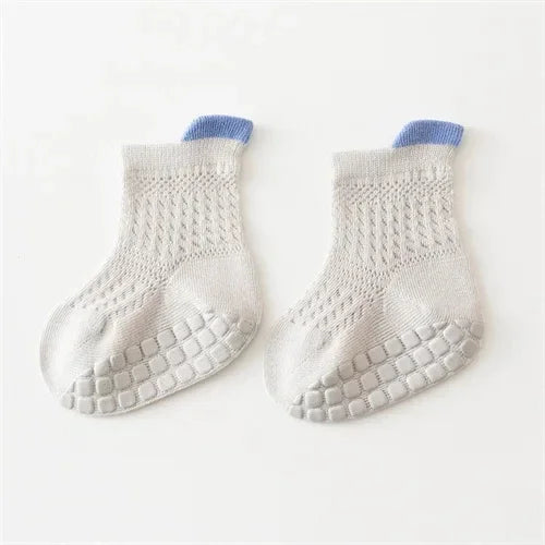 3 Pairs/lot RAISE 6 Colored Non-slip Baby Girl Socks Breathable Thin Infant Girl Cotton Socks Kids Mesh Socks Children's Sock Kit