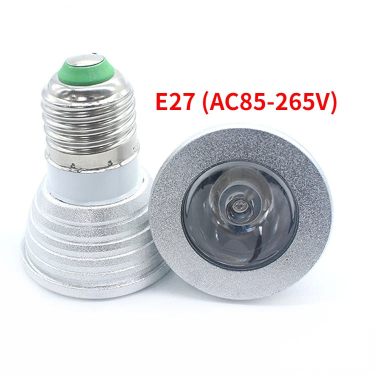 New RGB LED Spotlight 3W E27 E14 GU10 GU5.3 MR16 With 24-Key Remote Control Color Dimmable Light Bulbs For Home Decoration