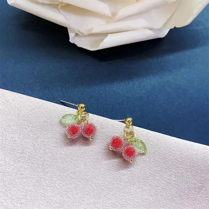 2025 New Sweet Temperament Small Fresh Bamboo White Lily Of The Valley Flower Earrings Elegant And Gentle Asymmetric  Earrings