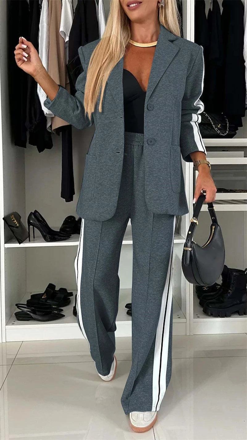 Streetwear 2 Piece Sets Women Outfit Spring Fall Clothes 2024 Women Blazer Coat Top and Pants Sets Casual Blazers Suit Woman Set