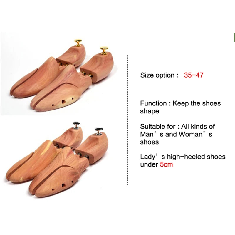 Men's and Women's Twin Tube Adjustable Red Cedar Shoe Tree Wood Shoe Tree
