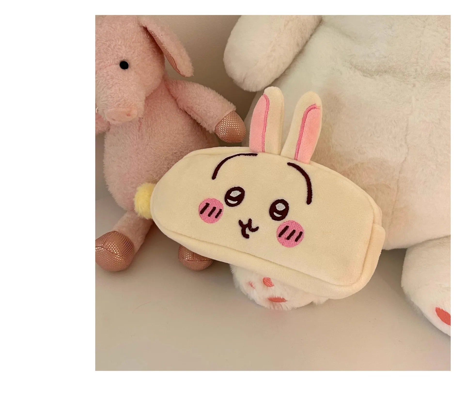 Cute animal storage bag Plush Pencil Case, Cute Anime Stationery Pouch, Large Capacity Soft Pen Bag for School Students Girls
