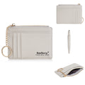 1Pcs/Baellerry Ultra-Thin Card Holder, Multiple Card Slots + Zippered Coin Pocket, with Keychain Lanyard, Portable Coin Purse