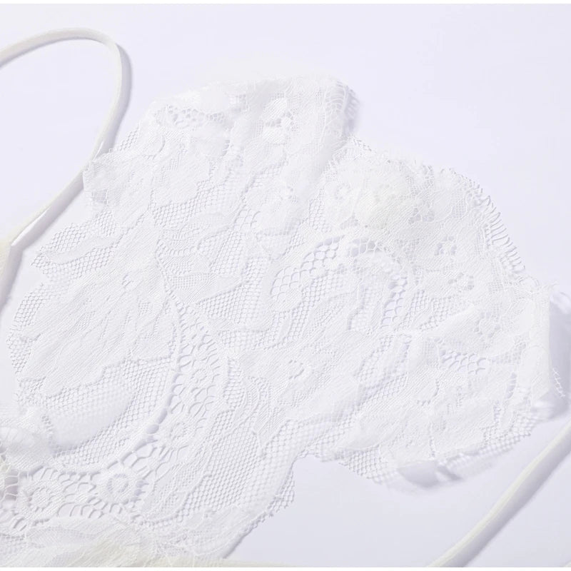Women's Pant Set Sheer Layers Spaghetti Strap Backless Lace Top Straps Solid Loose Straight Elastic Hem Fashion Beach Chic Suits