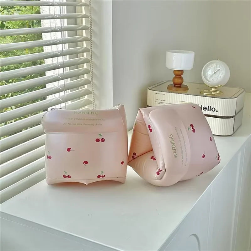 1 pair Cartoon printing Swimming Arm Floaties, Inflatable Swim Arm Bands Floater Sleeves for Adults and Kids