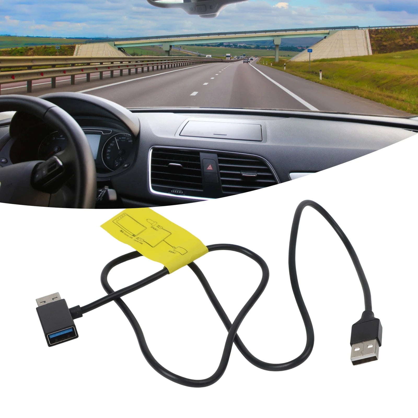 1 Pcs Car USB Splitter USB Power Data Adapter Y-Cable For Android Auto For Carplay Adapter Automotive Accessories